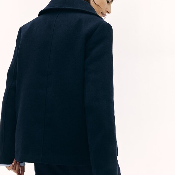 (NWT) H&M - navy blue short pea coat (XL) - Picture 5 of 7